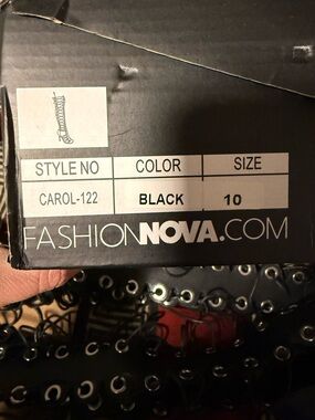 Fashion Nova Black Lace-Up Gladiator Heels